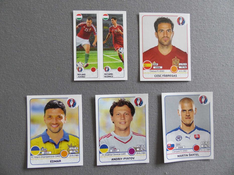 Cromos Panini Europeus 2008, 2012, 2016 e 2020