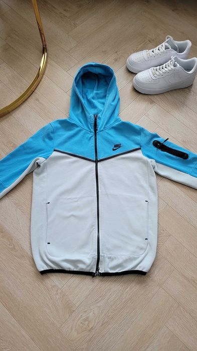 Nike Tech Fleece bluza niebiesko-biała