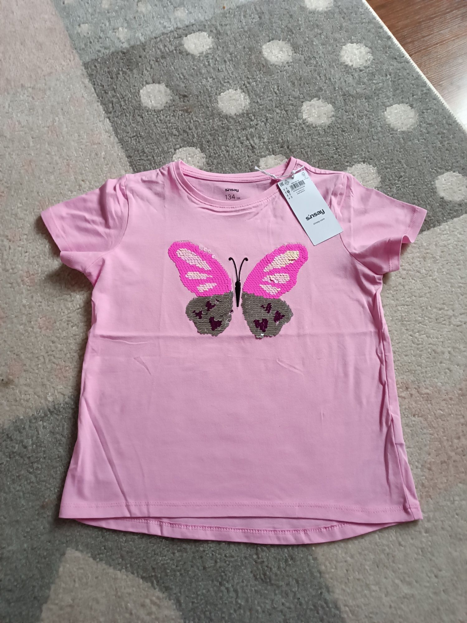 Nowa bluzka t-shirt dziewczęca r.134 Sinsay