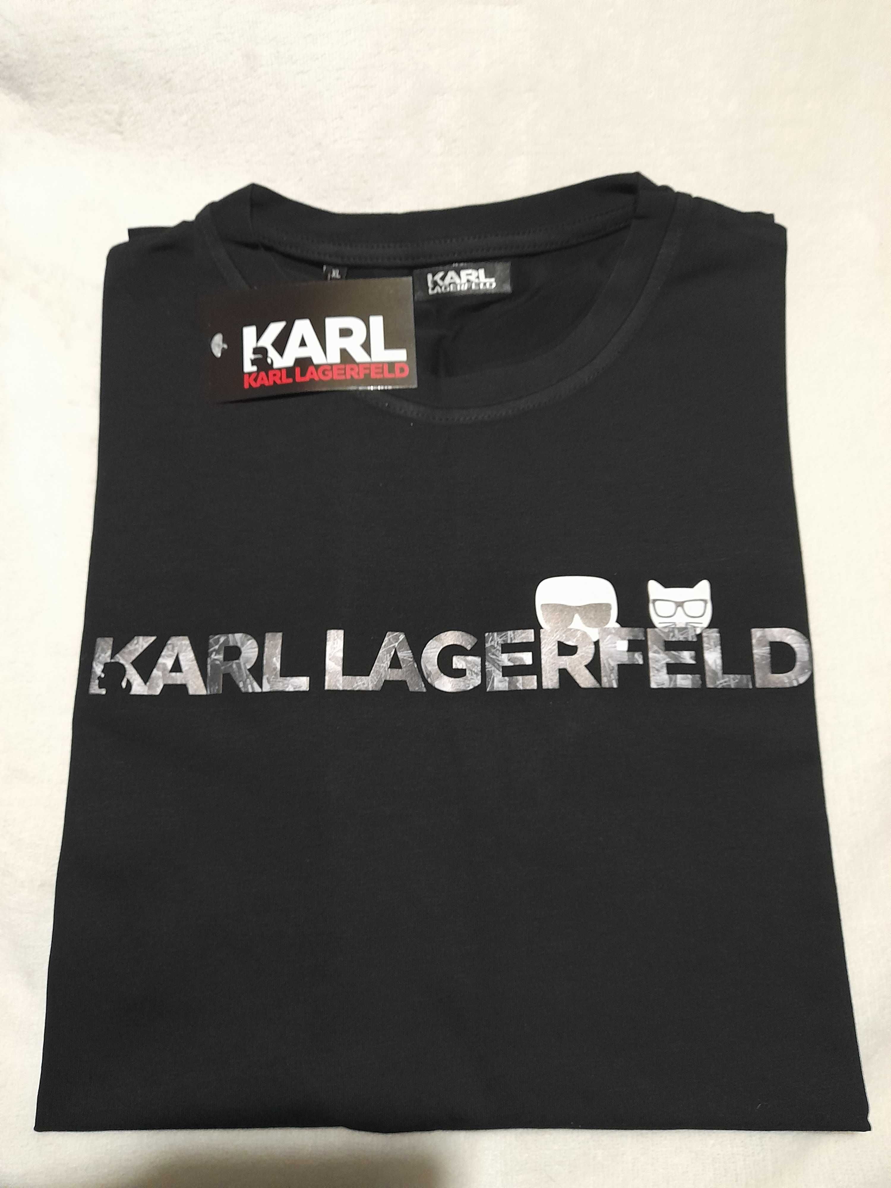 Karl Lagerfeld tshirt meski r.  Xl kolor czarny bawełna nowy