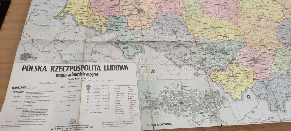 stara mapa Polski Polska Ludowa PRL