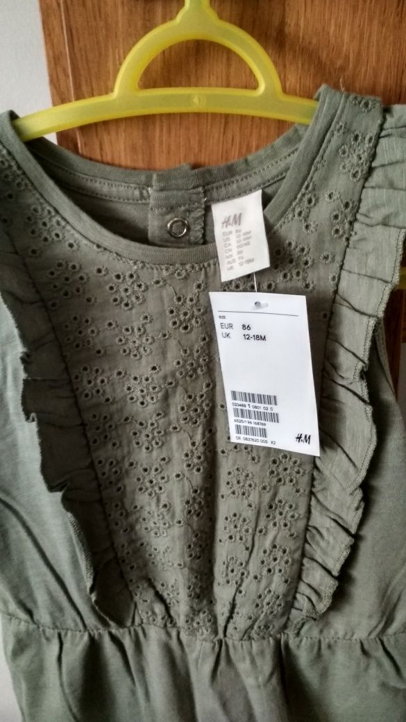 NOWY dziewczęcy kombinezon z falbankami h&m, 86