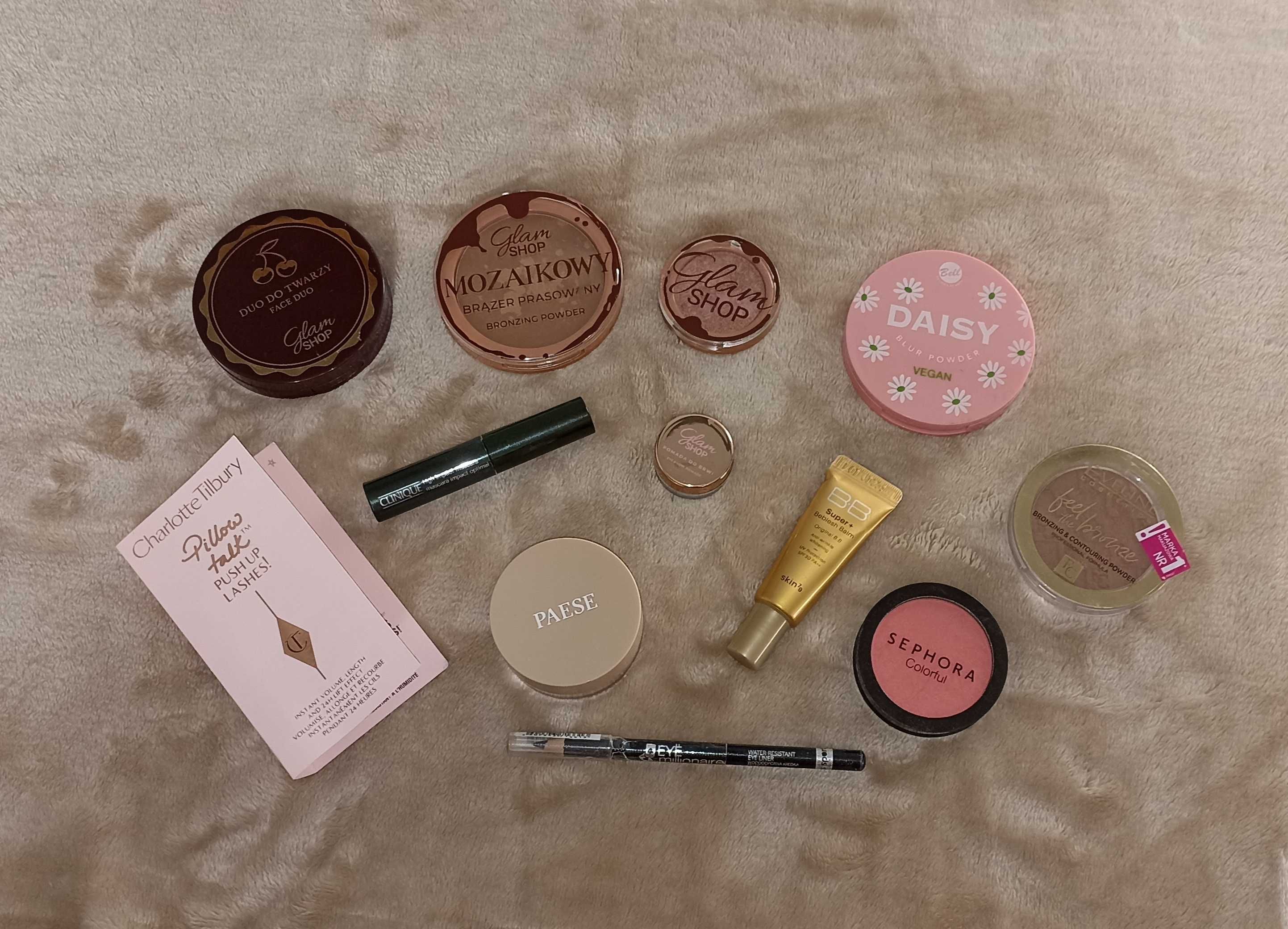 Zestaw kosmetyków Glam shop Eveline paese Bell Charlotte Tilbury