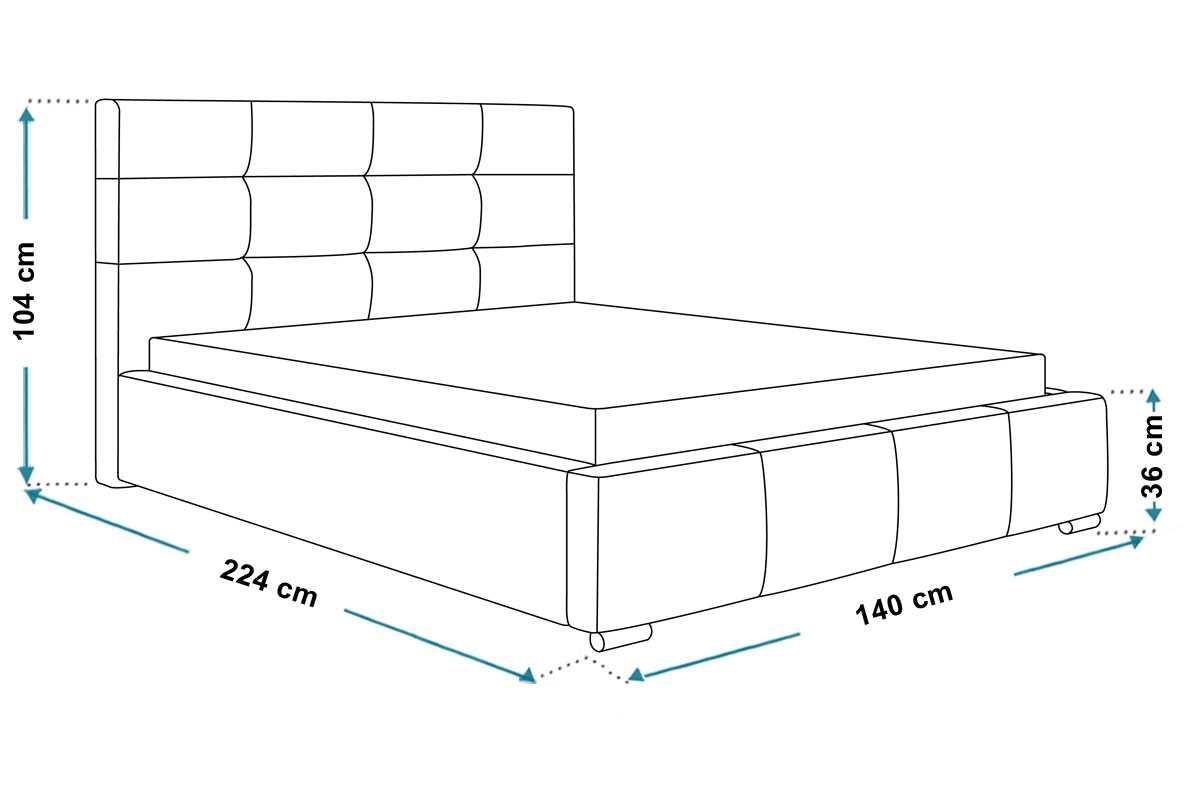 Łóżko tapicerowane LUX 5 120x200 Stelaż + pojemnik na pościel