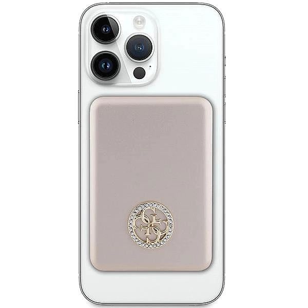 Powerbank indukcyjny Guess MagSafe 4G Strassed Metal Logo 15W 5000mAh