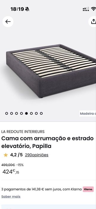 Cabeceira de cama e estrado de cama com arrumacao