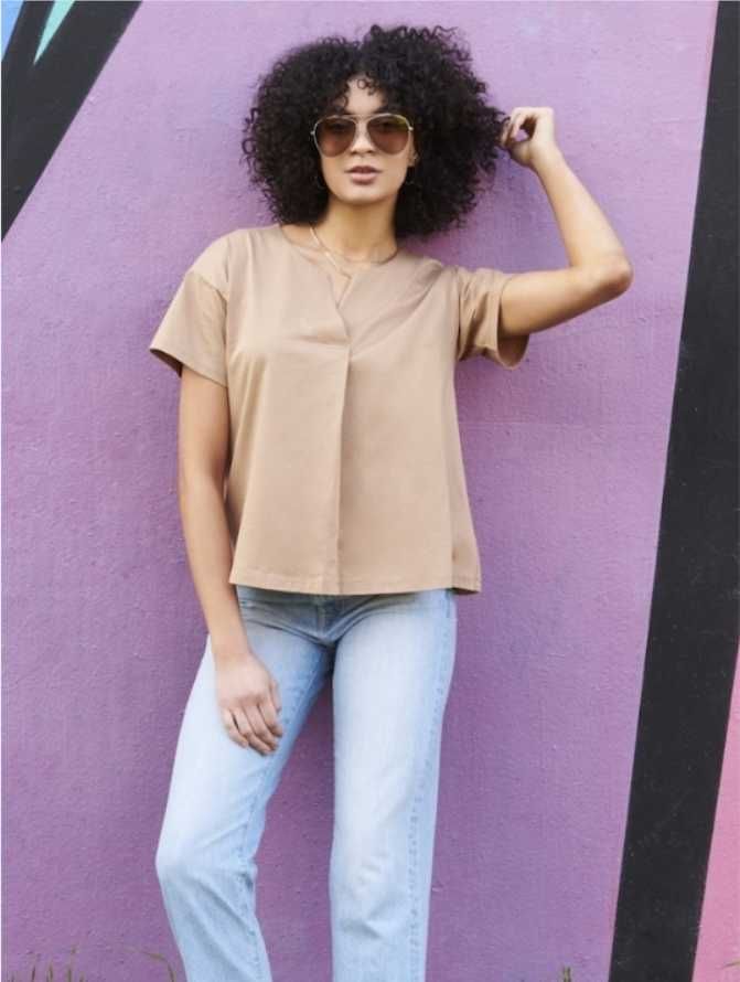 Uniqlo стильна футболка блузка натуральна тканина ПОГ 52