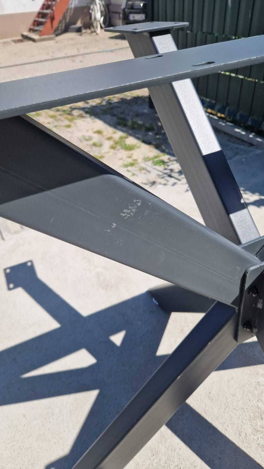 Stół biały na 1 nodze połysk BLAT NOGA DO STOŁU PAJĄK metalowa
