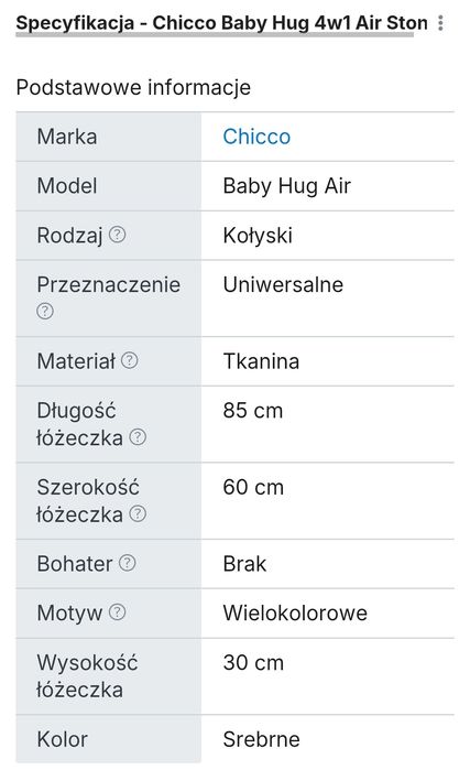 Chicco Baby Hug 4w1 kołyska, łóżeczko, bujaczek