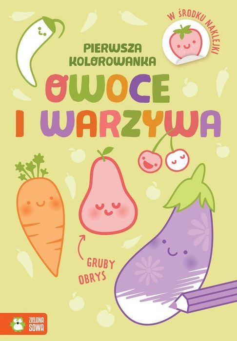 Pierwsza Kolorowanka Gruby Obrys Owoce I Warzywa .