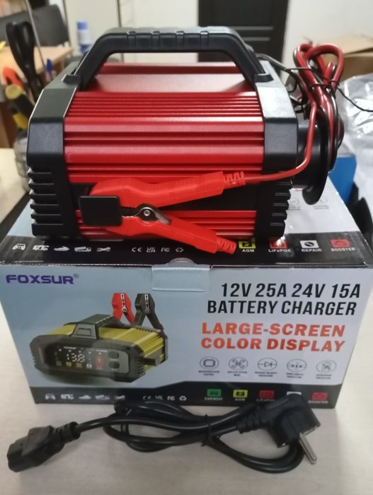 FOXSUR (12V/25A-24V/15A)  - импульсное зарядное устройство, авто