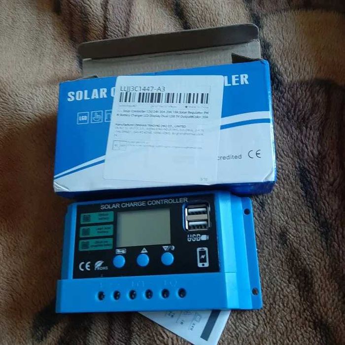 50A Solar PV Контроллер заряда 12V/24V с LCD-дисплеем солнечный (PWM)