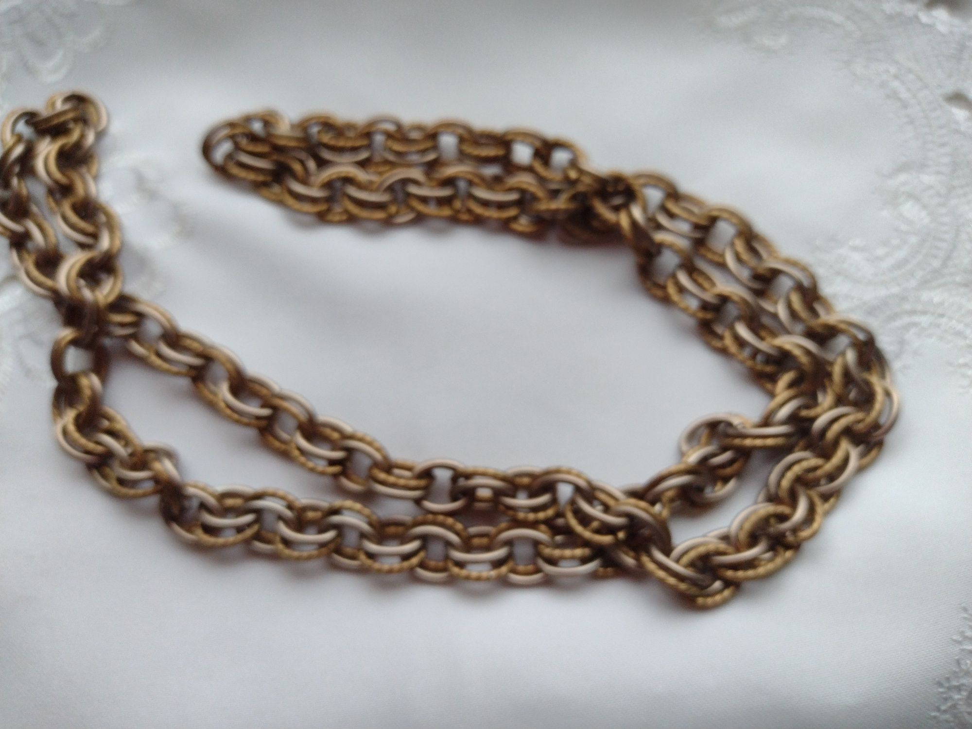 łańcuch naszyjnik 1m damski męski odcienie brązu starego złota