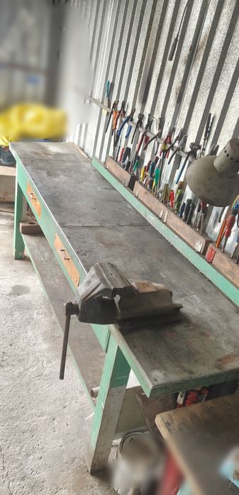 Stół warsztatowy stół do garażu imadło lampa warsztatowa komplet