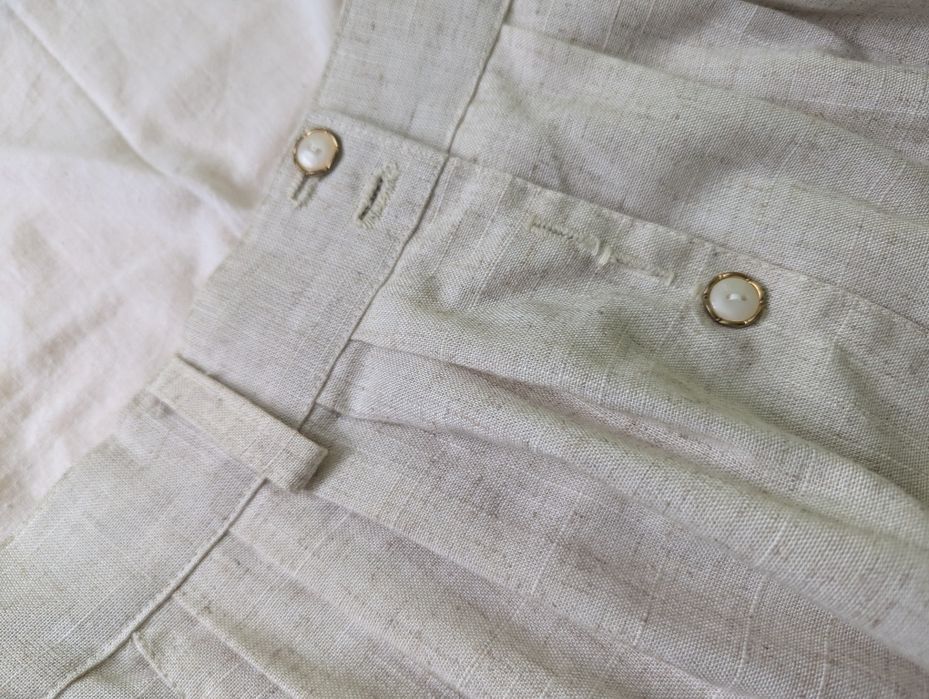 Kremowa dluga spodnica na gumce z kieszeniami rozmiar L