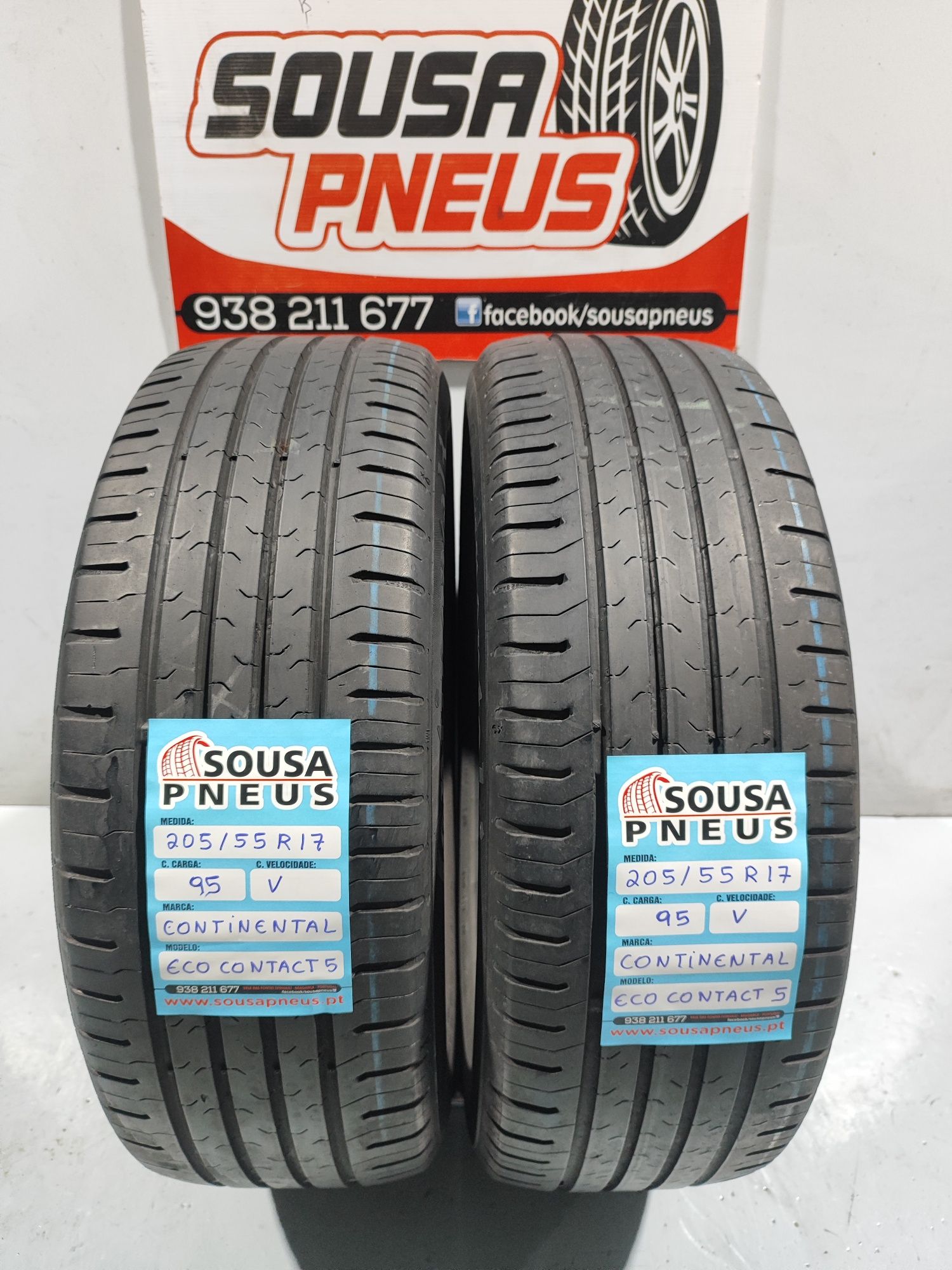 2 pneus semi novos 205-55R17 Oferta dos portes 100 Euros