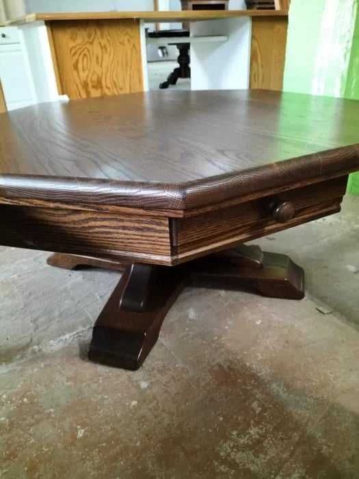 Piękna drewniana dębowa ława stolik kawowy z szufladami FV DOWÓZ