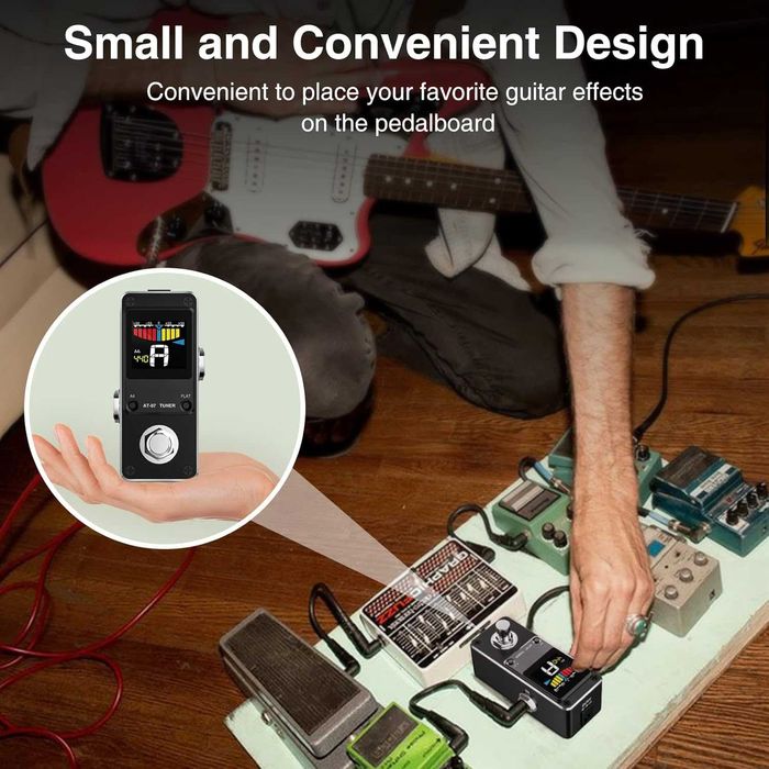 LEKATO Pedał tunera chromatycznego do gitary i basu, mini