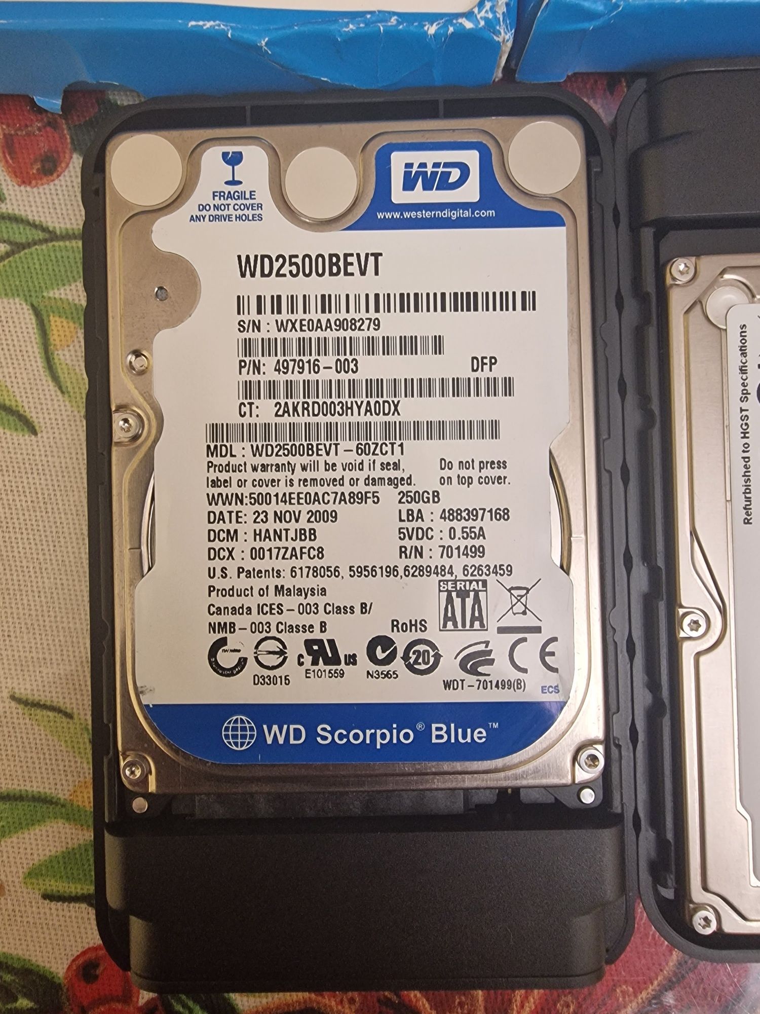 HDD диск (500 + 500 + 250) Hitachi, WD, HGST