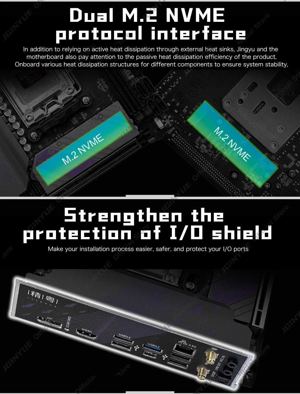 JGINYUE B650i Night Devil  Mini ITX Socket AM5 KomputeryPC
