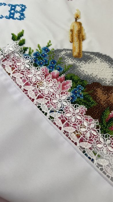 Вишитий рушник на Великодній кошик. Рушник на Паску