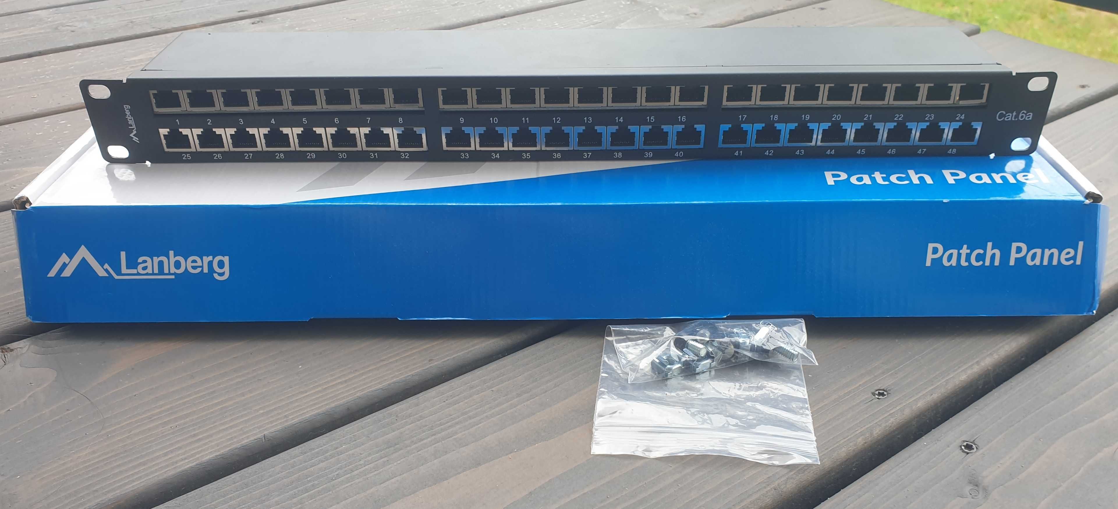 Patch panel Lanberg PPSA-1048-B 48 portów 1U rack 19" Kat. 6A T568B