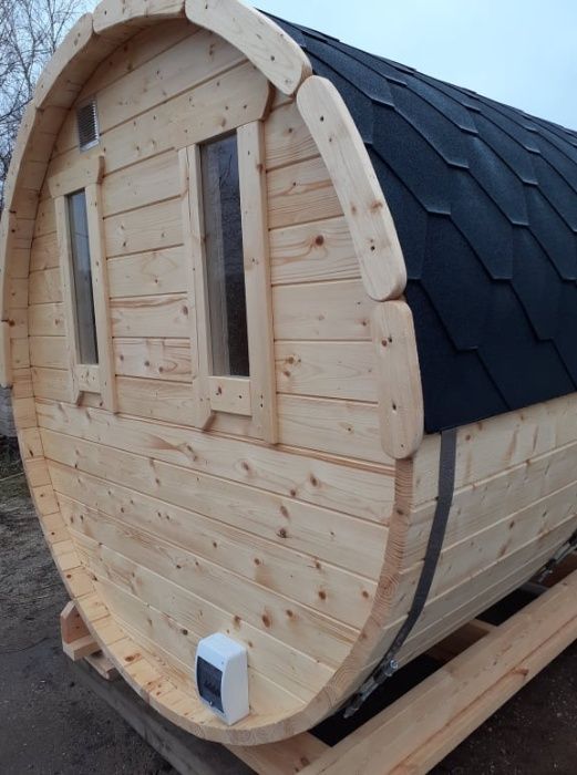 Sauna Beczka 200cm Sauna Ogrodowa w Kształcie Beczki Bania Ruska