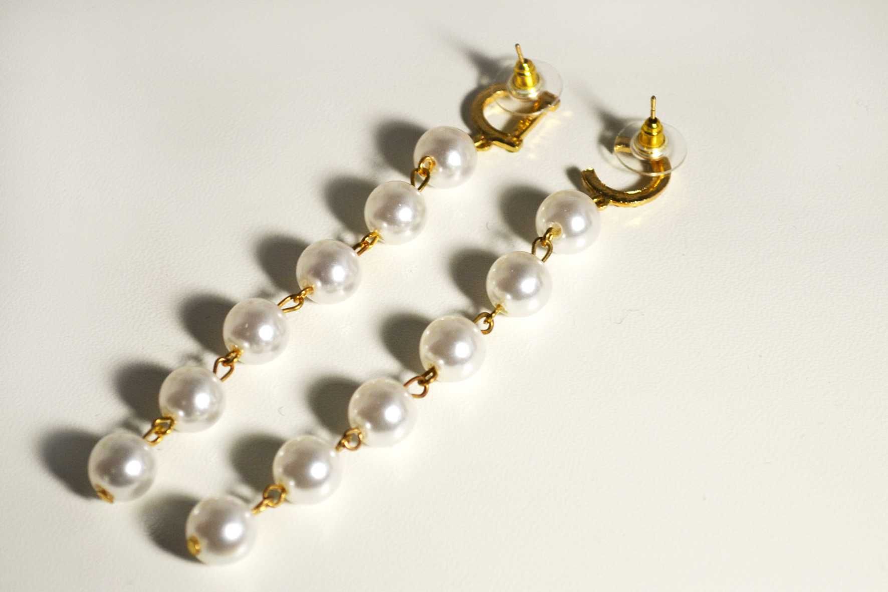 Роскошные серьги  Christian Dior с жемчугом висячие сережки