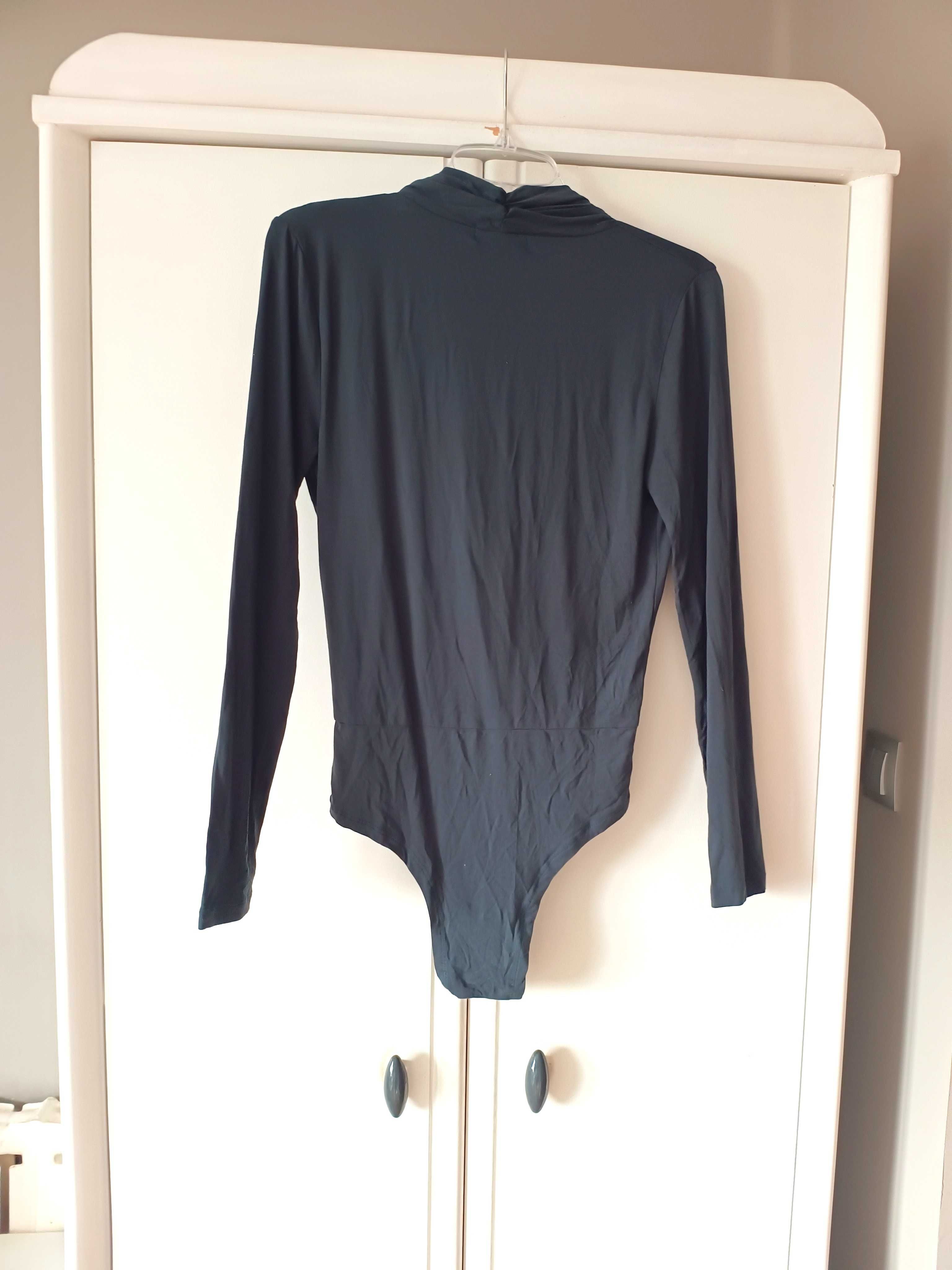 nowe czarne ciemnogranatowe body damskie bluzka z dlugim rekawem 38M40