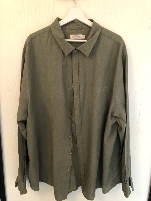 Khaki letnia lniana koszula meska w bdb stanie uniwersalna wakavje