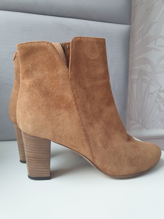 Efektowne skórzane botki damskie * Włoska marka LINEA ZETA Super Stan