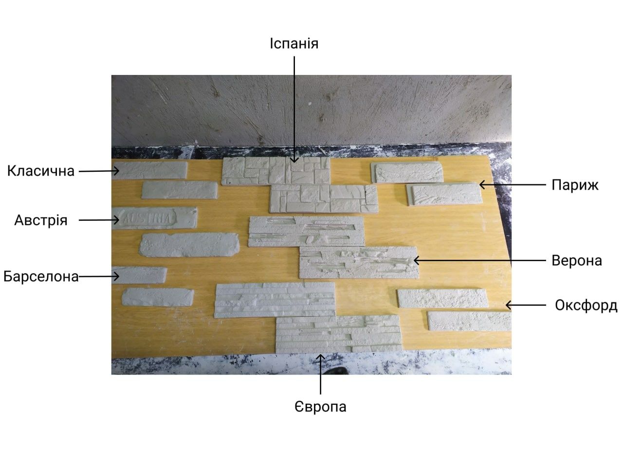 Плитка гіпсова, штучний камінь, плитка декоративна.