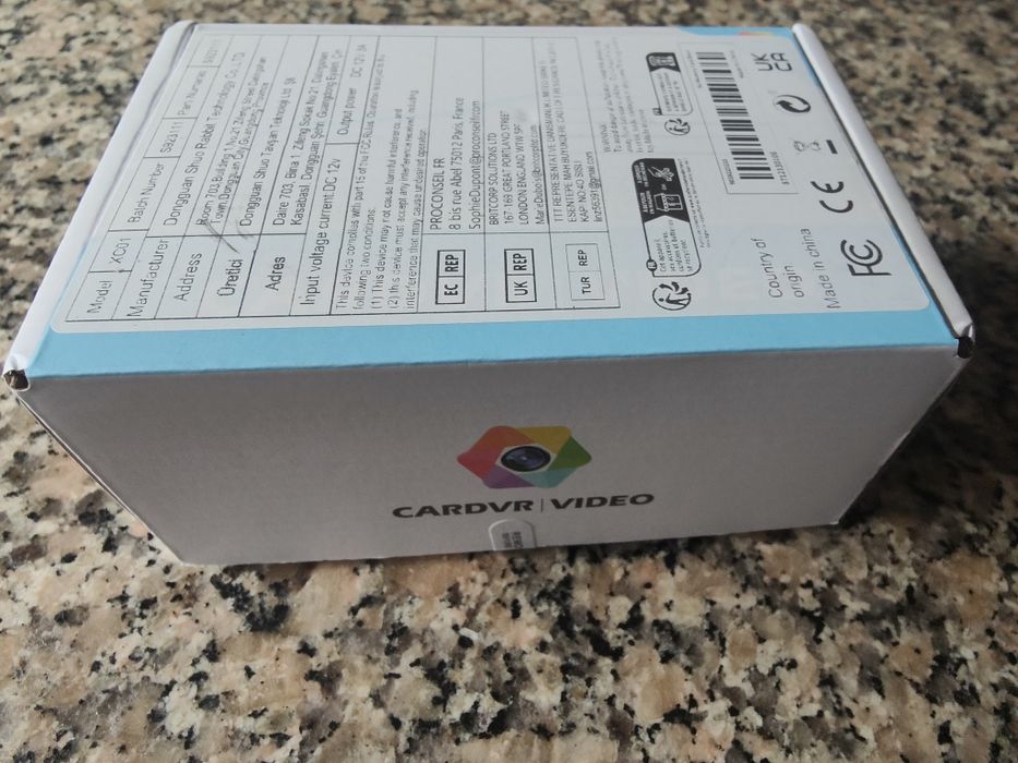 Câmara de gravação dentro e fora do carro