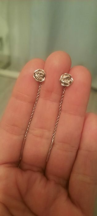 Серебряные серьги. Натуральный сапфир,  гранат, топаз. Срібні сережки