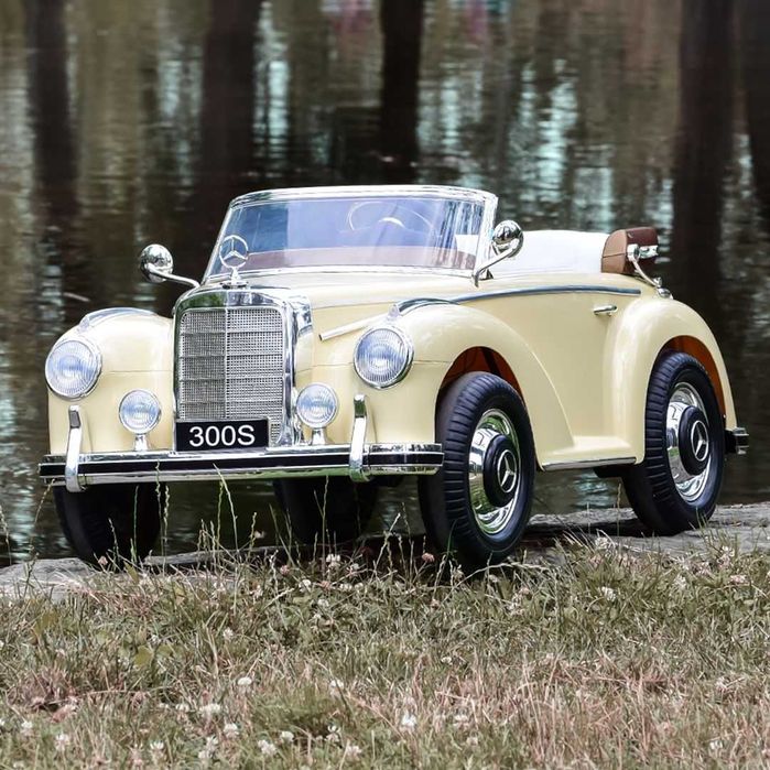 RETRO autko MERCEDES 300s BEIGE na akumulator dla dzieci