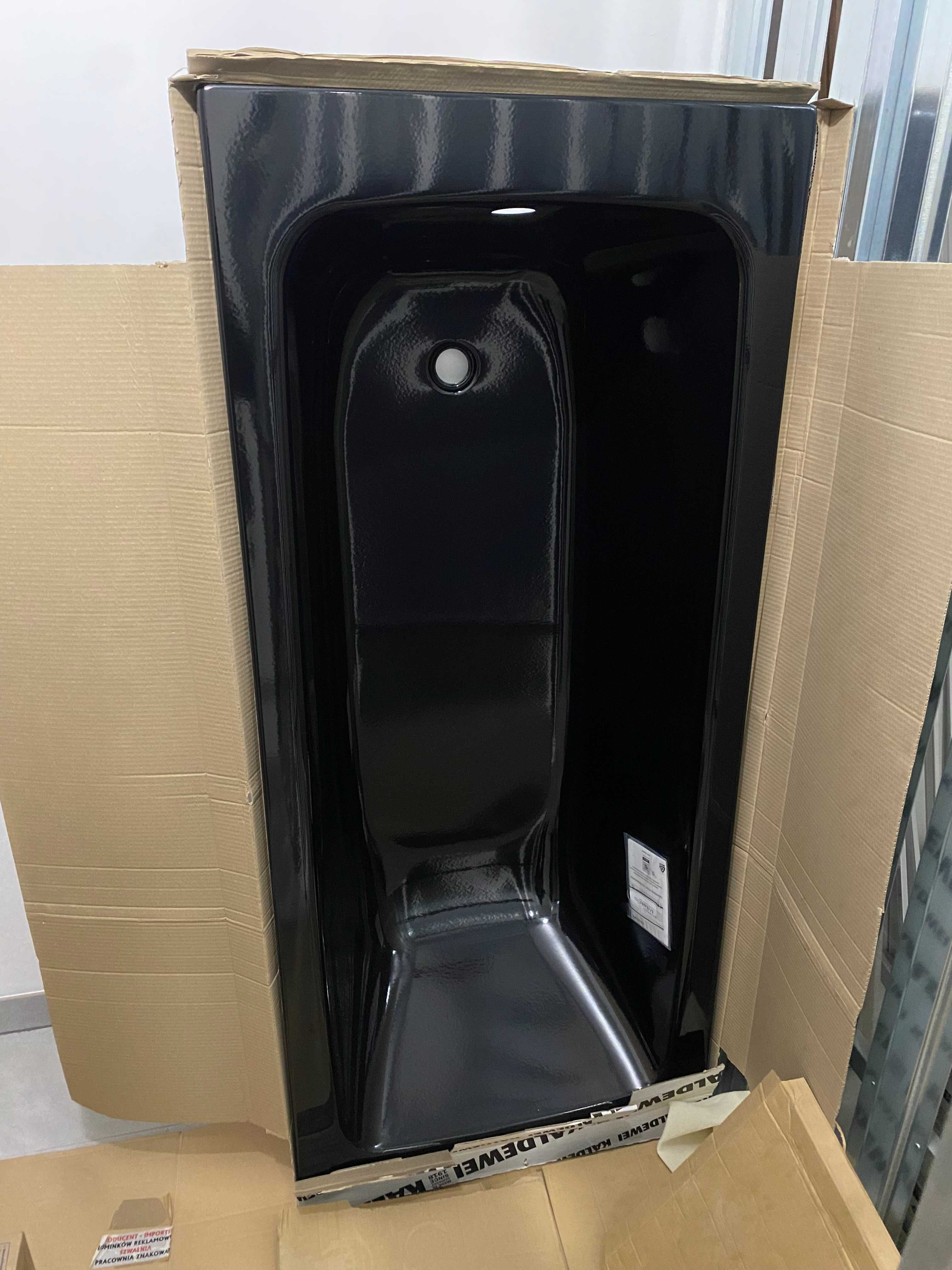 Wanna Kaldewei Cayono 160x70 Lava Black Stalowa + Powłoka + syfon+nogi