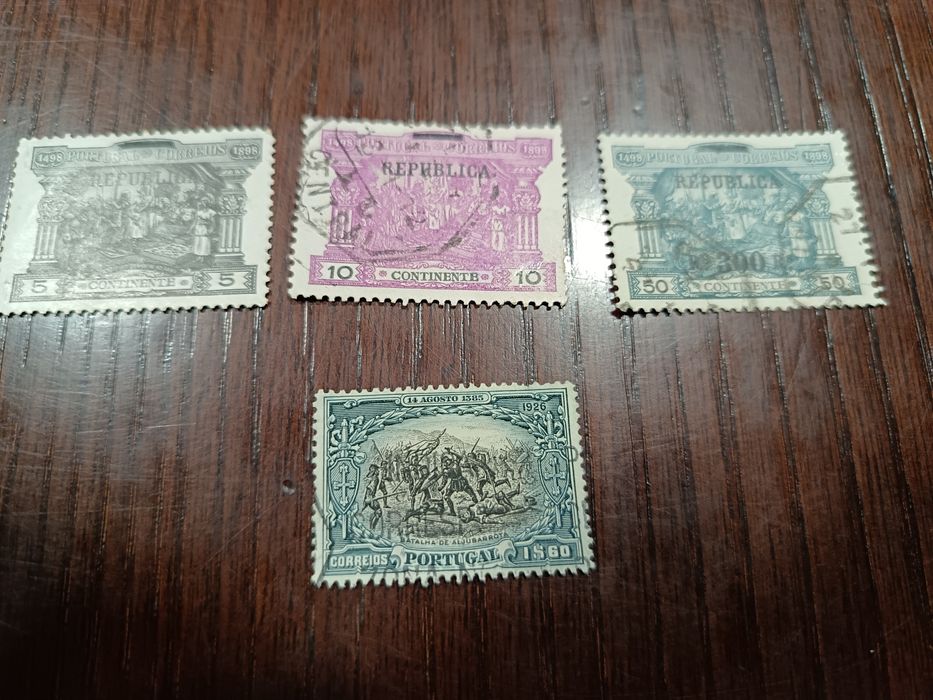 Conjunto de selos usados