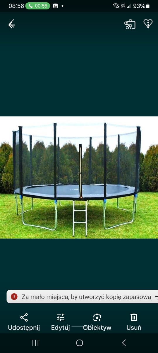 Trampolina 366cm 12ft 150kg Nowa Jajmocniejsza konstrukcja