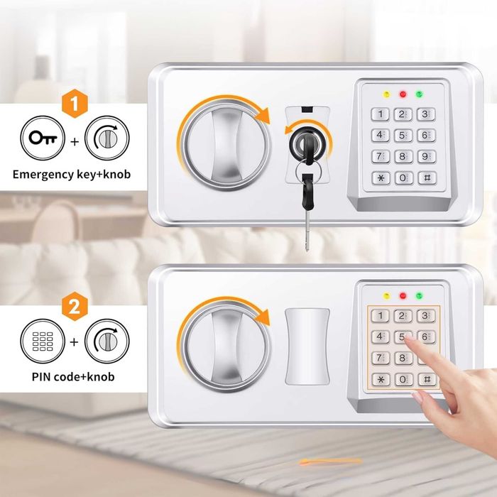 Sejf Ognioodporny 22l Z Alarmem Torbą Wodoodporną Sejf Ścienny Mejasg