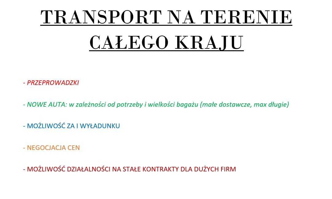 Najtaniej - transport, przeprowadzki - usługi przewozowe