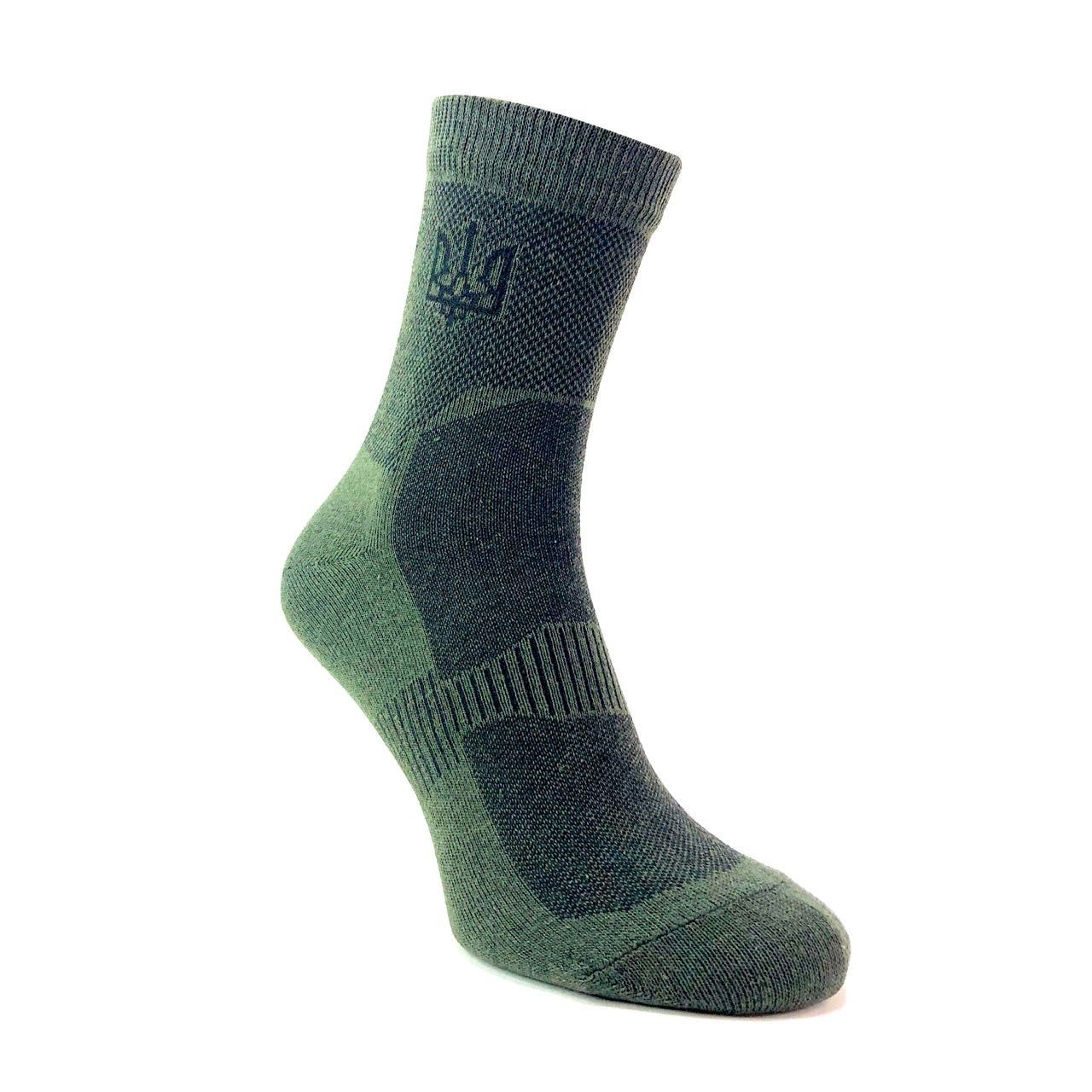 Набір Літні тактичні шкарпетки ЗСУ 5 пар 41-45 Хакі Герб високі