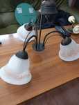 Lampa wisząca żółta i zyrandol