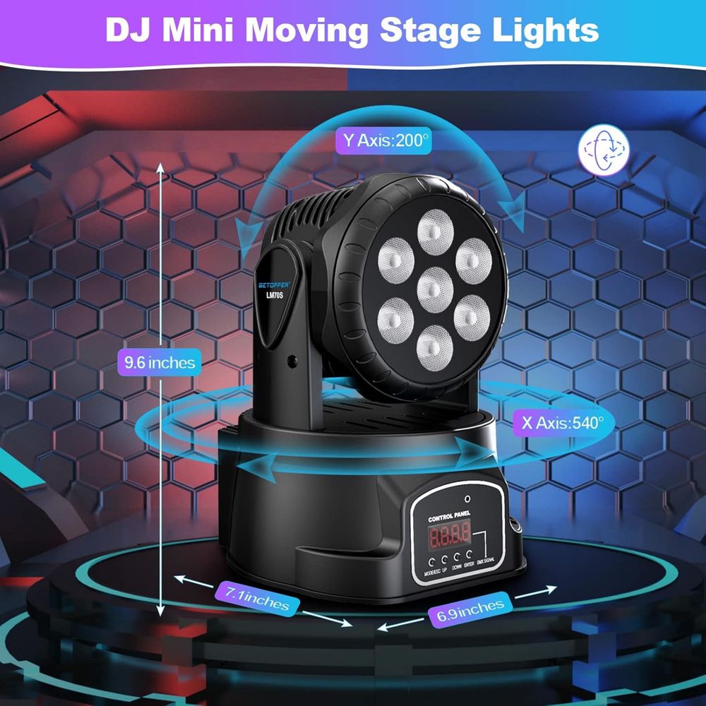 Moving Head oświetlenie sceniczne LED 7 x 8 W DMX RGBW