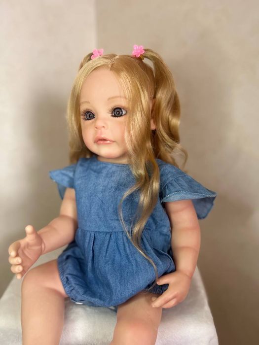 Велика лялька реборн 55 см Reborn кукла пупс реалістична дівчинка