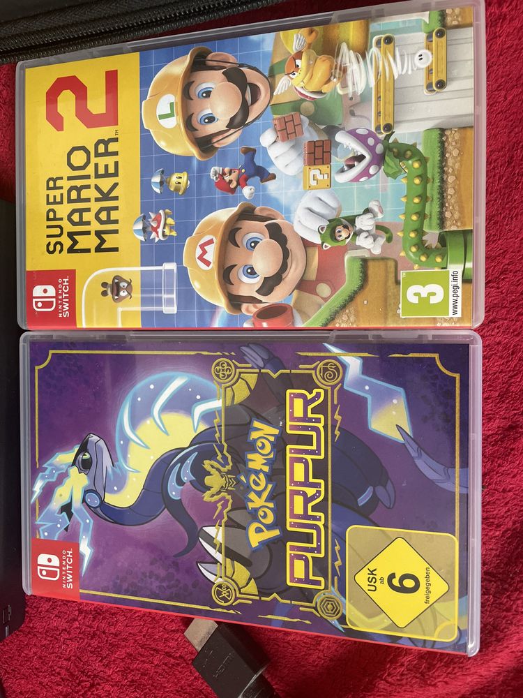 Konsola Nintendo Switch V2 + 2 gry(Super Mario Maker 2,Pokémon Violet)