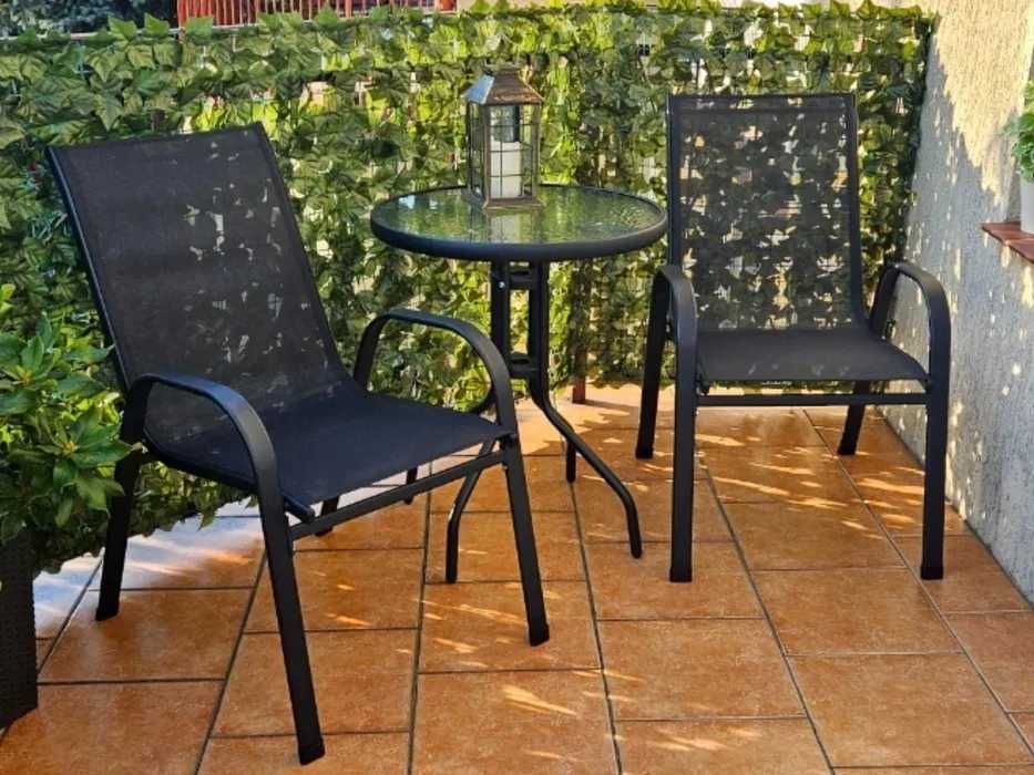 Zestaw Mebli Ogrodowych – Stół + 2 Krzesła Idealny na Taras i Balkon‼️