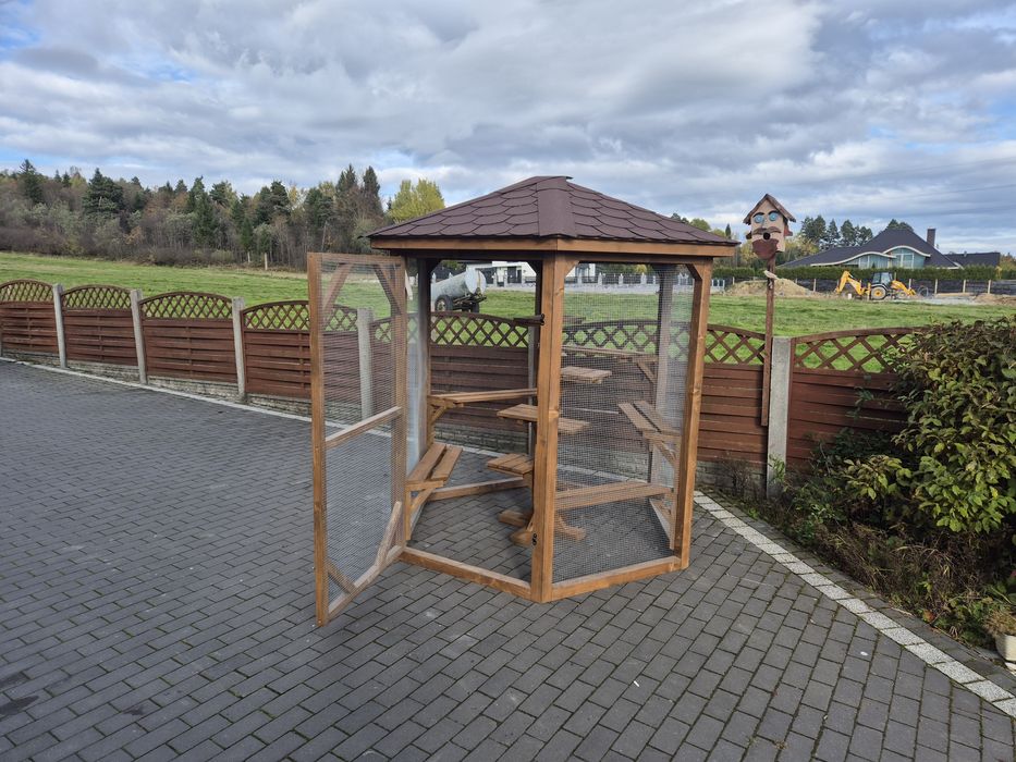 Woliera dla kota szesciokatna