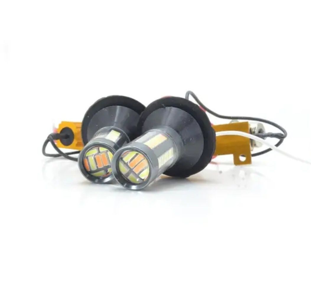 Точечные ходовые огни DRL S25 P21W 1156 4014 66SMD White-YelIow ДХО