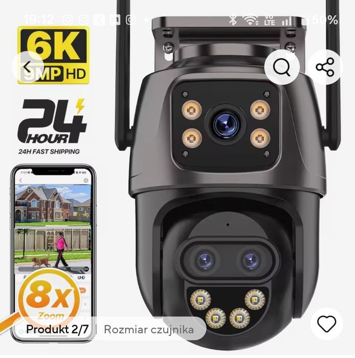 „Zewnętrzna kamera IP PTZ 6 K / 5 MP – Wi-Fi, zoom 8×, obrotowa (pan-t