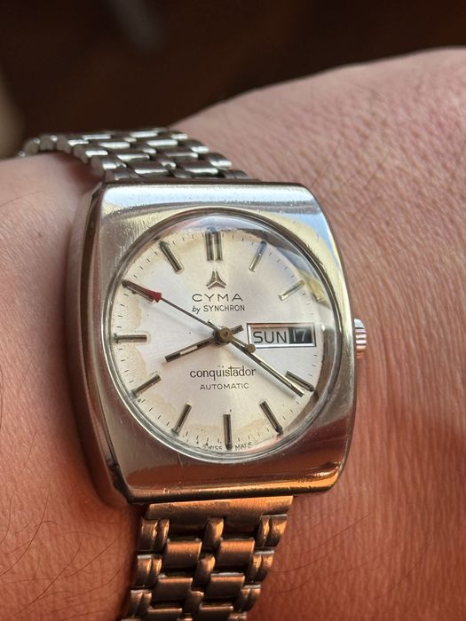 Zegarek Cyma Conquistador Automatic 17jewels, wymiary 35/39/9mm